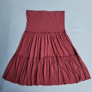 Hot Tempered Womens Dusty Pink Casual Stretch Skirt A-line Full Elastic Weight M